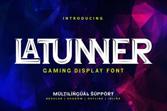 Latunner: A Bold Gaming Display Typeface for Dynamic Designs