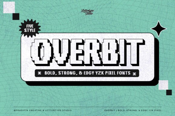 Overbit: Bold, Strong, and Edgy Pixel Y2K Font