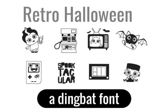 Retro Halloween Dingbats: Spooky Nostalgia for Your Designs